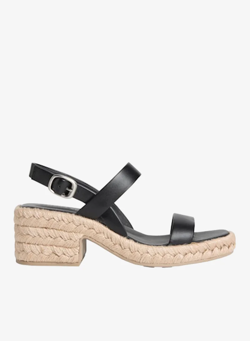 CALVIN KLEIN Beta - Leather Espadrille Heeled Sandals